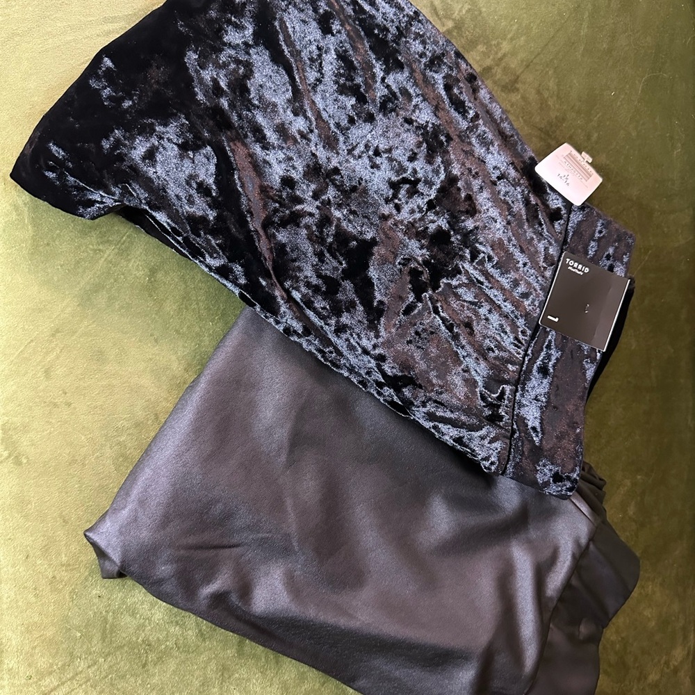 Torrid Velvet and Leather pants